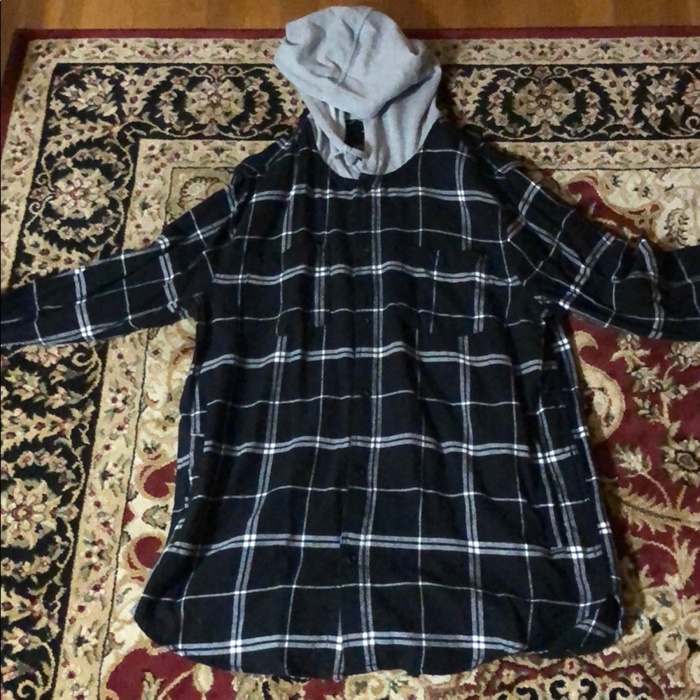 Black flannel hoodie
